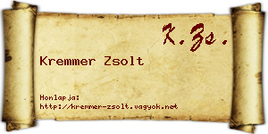 Kremmer Zsolt névjegykártya