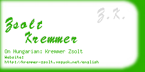 zsolt kremmer business card